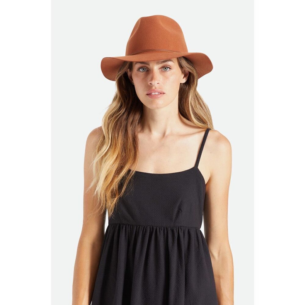 ✨BRIXTON WESLEY PACKABLE BROWN FEDORA✨